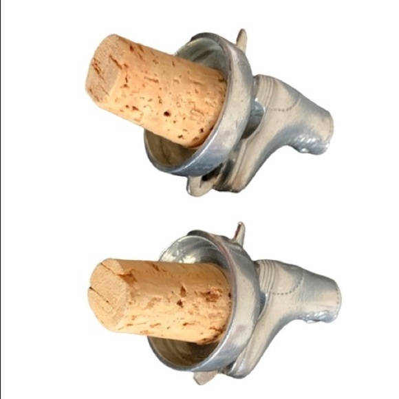 Metal Ice Skate Bottle Stopper Decorative Wine Bottle Stopper Comes in a Pair - Picture 5 of 11